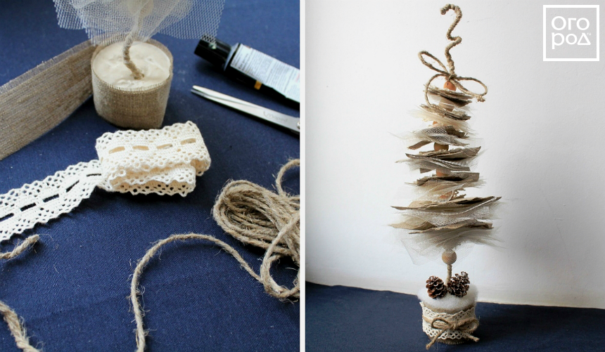 Как сделать объемную новогоднюю елку из ткани, лоскутков?